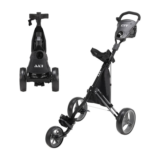VPABES 3 Wheel Push Pull Golf Cart Lightweight Folding Golf Carts for Adult  Golf Bag Holder Cart, 44Lbs Max Weight Capacity